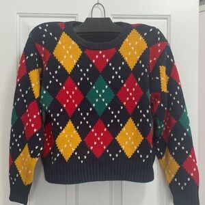 Colorful Argyle Women's Sweater